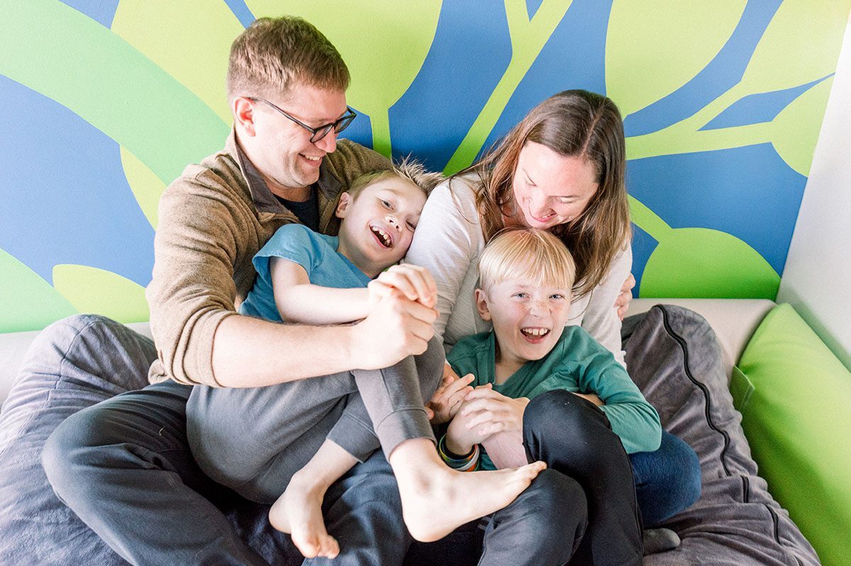 Founders of The Playroom East Cobb with their children